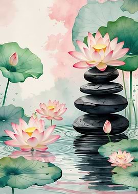 Zen Lotus Pond Serenity