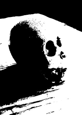Horror Skull in Black and White