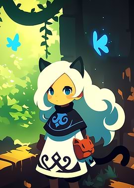 Cat Girl in Forest