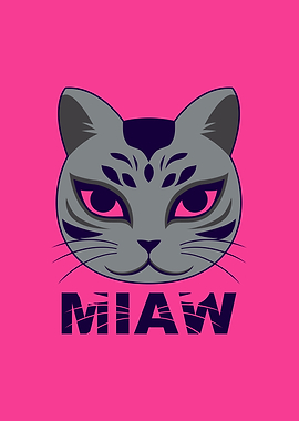 Cat Face Design Pink