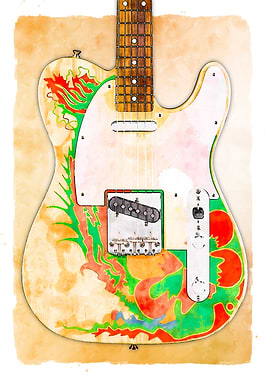 Fender Telecaster Guitar Watercolor