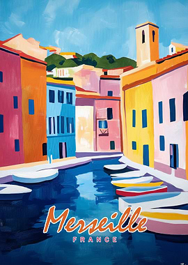 Marseille Canal Painting
