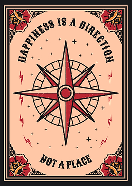 North star Compass Direction Art