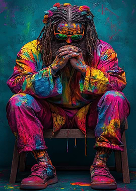 Man Covered in Paint