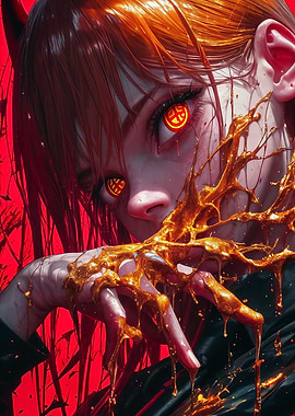 Demon Girl in Liquid Gold Blood