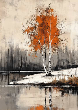 Birch Tree in Winter