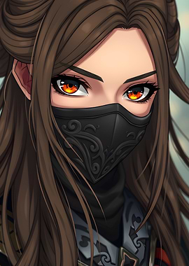 Anime Girl with Mask