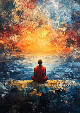 Man Contemplating Sunset