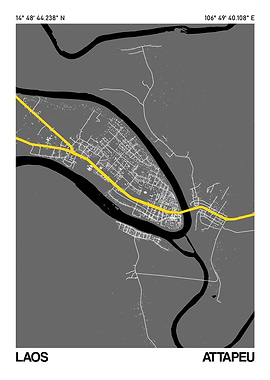 Attapeu City Street Map