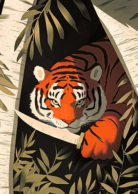 Bad Tiger with Knife