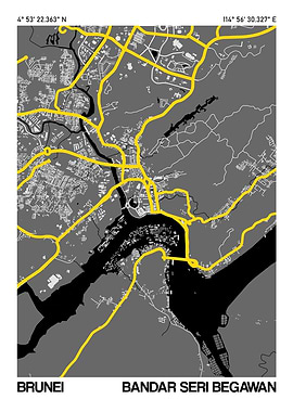 Bandar Seri Begawan City Street Map