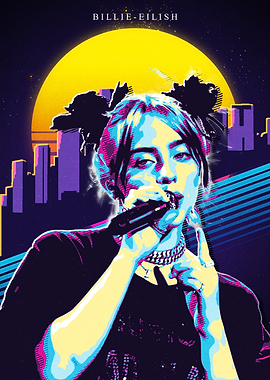 Billie Eilish Retro Art
