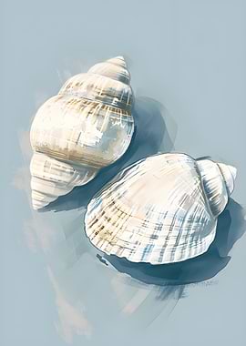 Seashell Watercolor Art