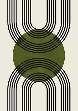 Green Circle Abstract Art