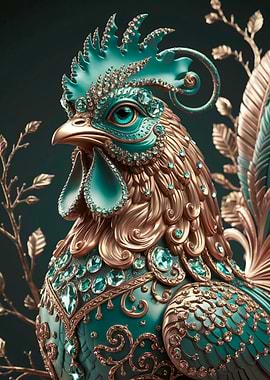 Ornate Jeweled Rooster