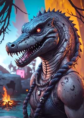 Reptilian Warrior Portrait