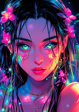 Neon Anime Girl