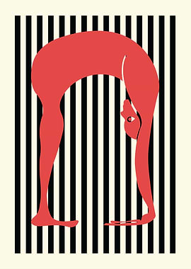 Red Figure Yoga Poster