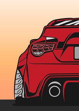 Red Sports Car Back View