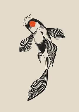Koi Fish Line Art