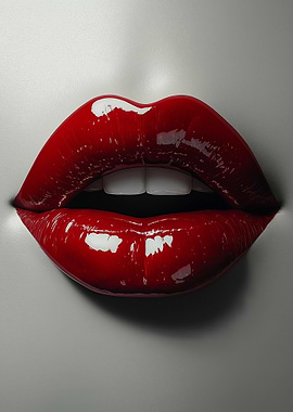 Glossy Red Lips