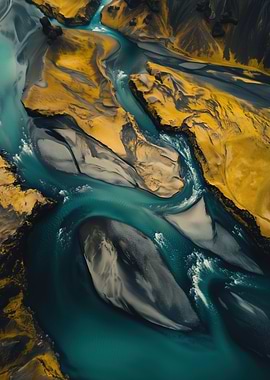 Iceland Glacial River Delta