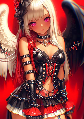 Angel with Red and White Hair