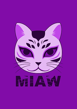 Purple Cat Mask Design