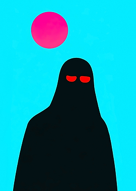 Silhouette with Red Eyes