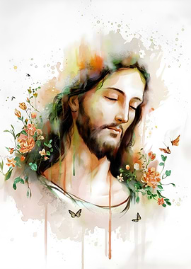 Jesus Watercolor Portrait