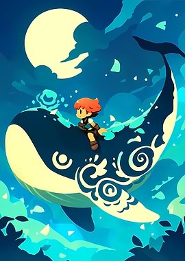 Girl Riding Whale