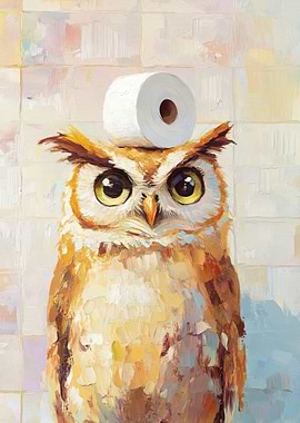 Owl with Toilet Paper
