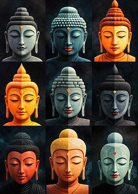 Nine Buddha Faces