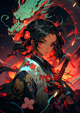 Dragon & Samurai Girl
