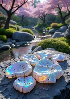 Iridescent Stone Sculptures
