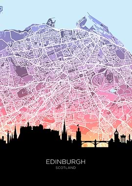 Edinburgh Skyline Map