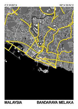 Bandaraya Melaka City Street Map