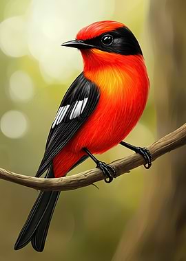 Flycatcher Bird Wall Art