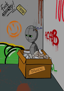 Broken Robot in Box