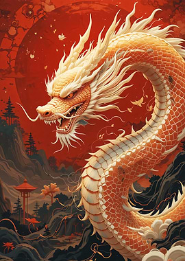 Golden Dragon Art Print