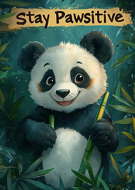 Cute Panda Stay Pawsitive