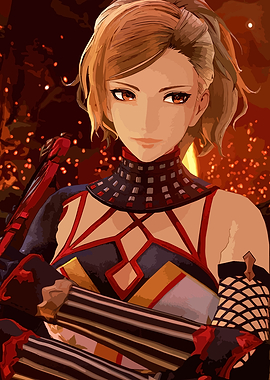 Female Anime Character with Swords