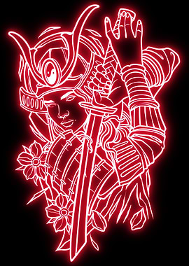 Neon Samurai Warrior