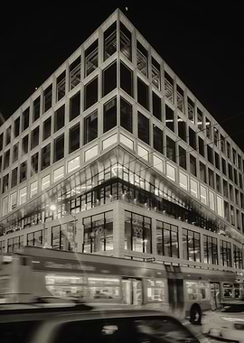Modern Building at Night