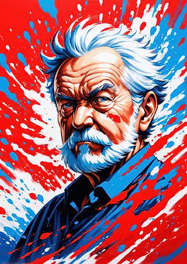 Man with White Hair and Beard