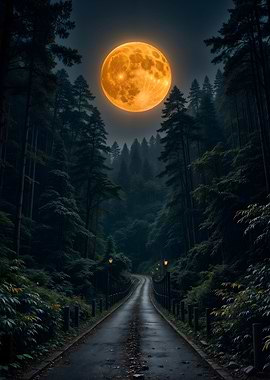 Full Moon Forest Road