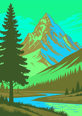 Mountain Landscape Tranquil Peaks