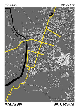 Batu Pahat City Street Map