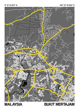 Bukit Mertajam City Street Map
