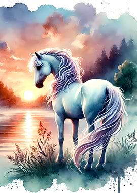 White Horse Sunset